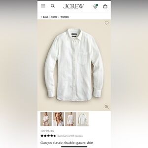 J.CREW Garçon classic double-gauze shirt- White, 10